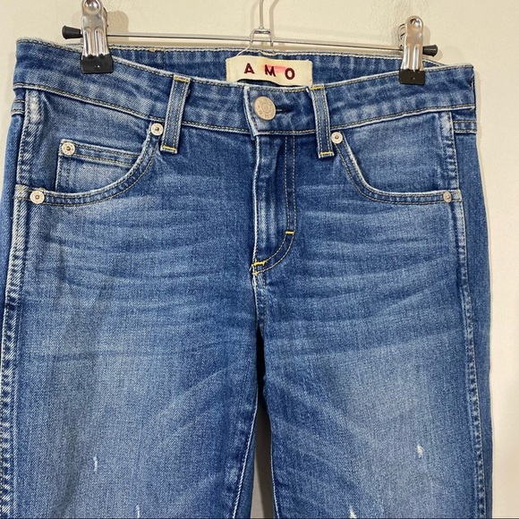 AMO Twist in Dive Bar Anthropologie Low Rise Skinny Jeans 25 - Picture 3 of 6